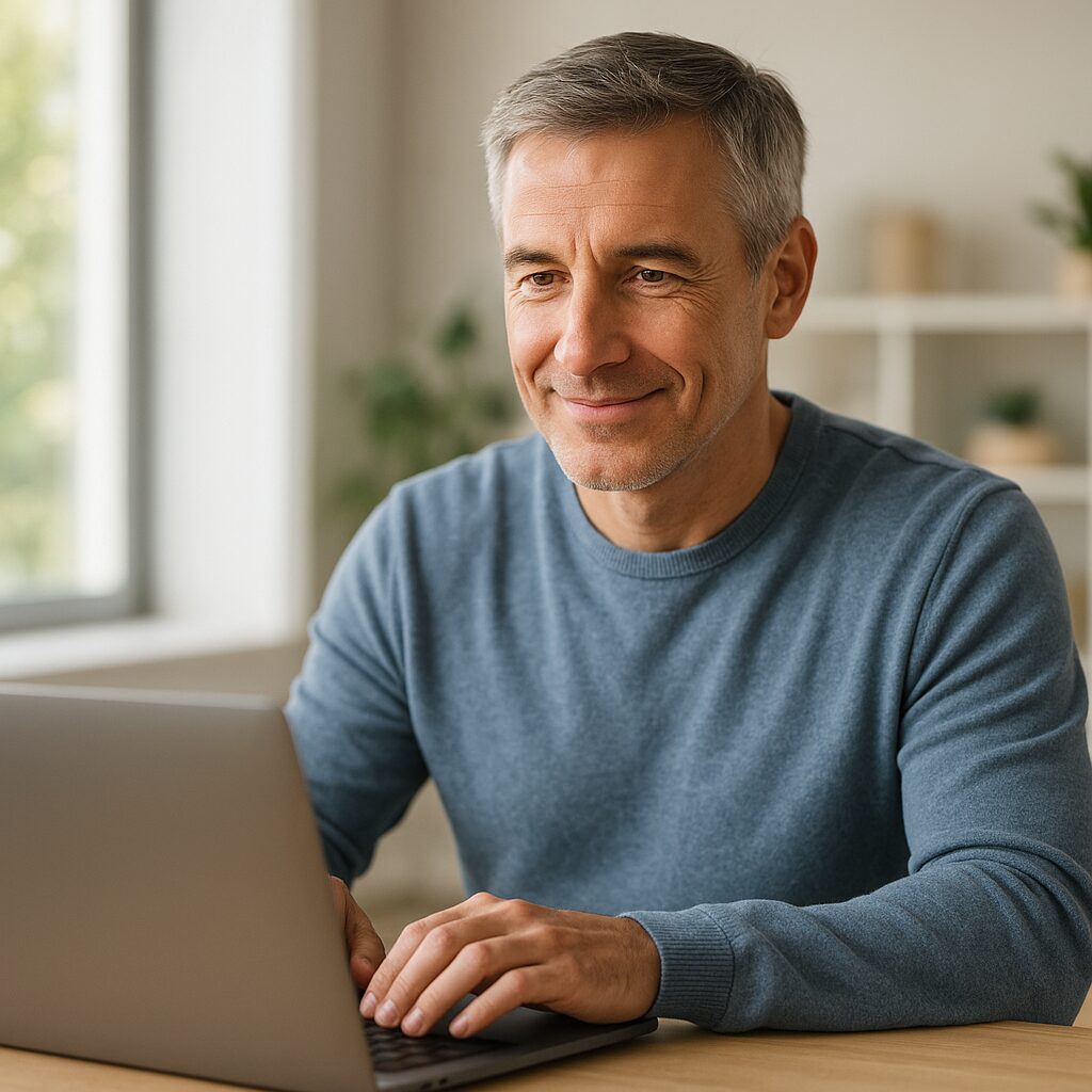 Focused and energized person over 40 illustrating benefits of choline synergy for brain fog